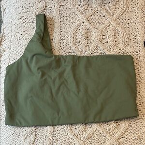 Olive Green One-Shoulder Top